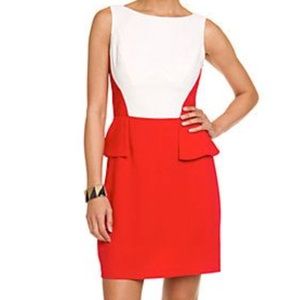 Red & White Peplum Dress size 12